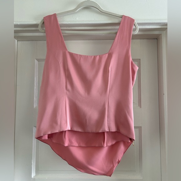 NWT Donna Karan Women’s Sleeveless Square-Neck Drape Front Satin Top Size Large - Picture 2 of 8